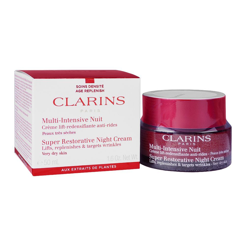 Clarins Paris Super Restorative Night Cream, Very Dry Skin, 50ml -  Front View