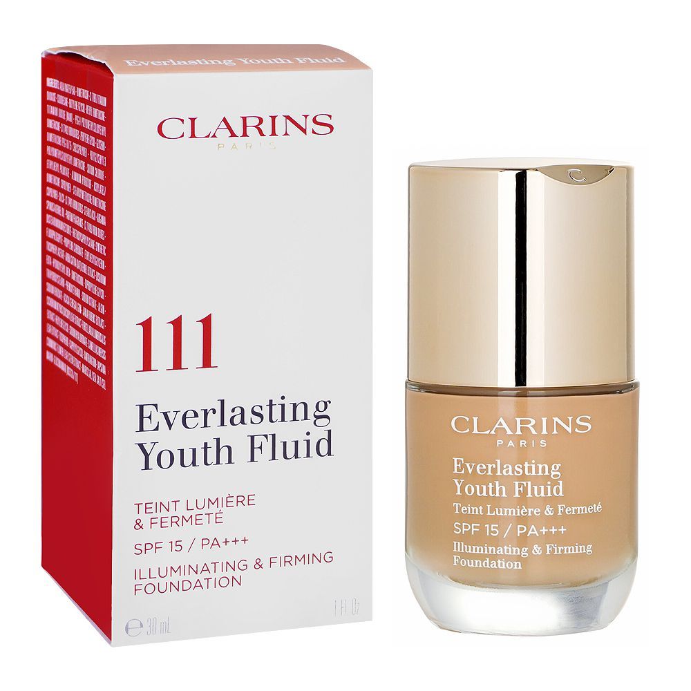 Clarins Paris Everlasting Youth Fluid 111 Auburn, Illuminating & Firming Foundation - Front View