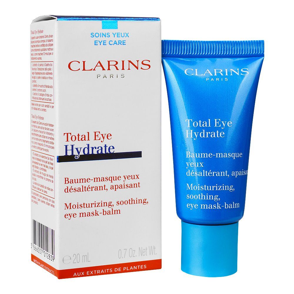Clarins Paris Total Eye Hydrate Moisturizing, Soothing Eye Mask Balm, 20ml - Front View