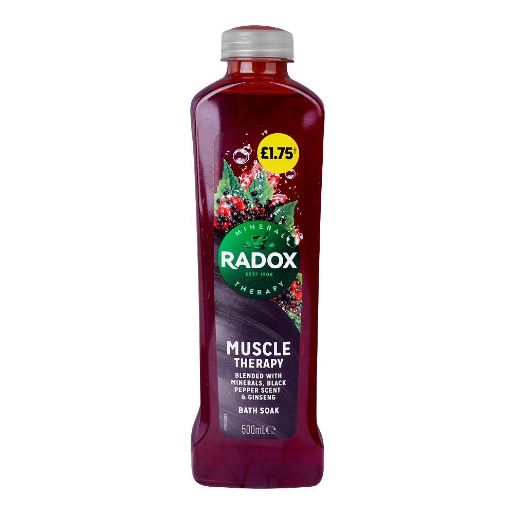 Radox Muscle Therapy Bath Soak, 500ml - Front View