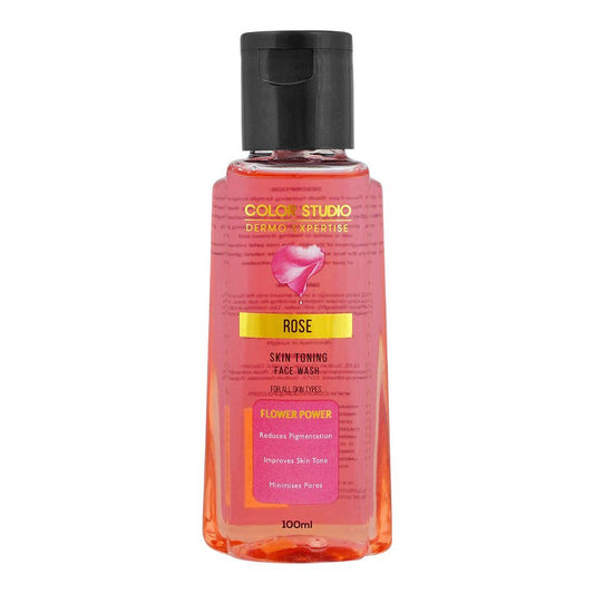 Color Studio Rose Face Wash, Reduces Pigmentation and Pores, For All Skin Types, 100ml - Front View