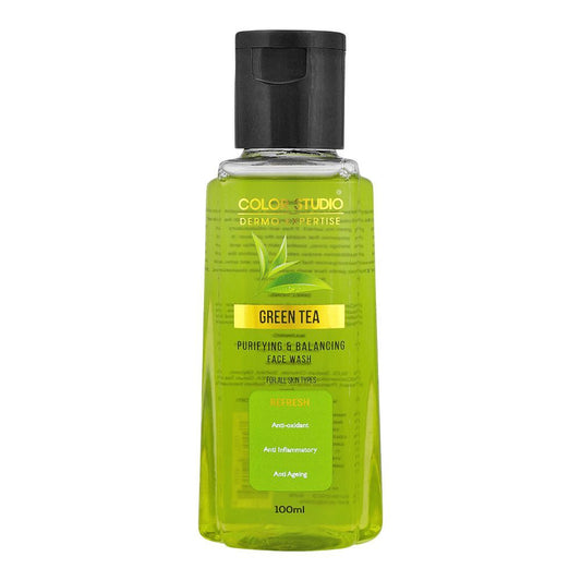 Color Studio Green Tea Face Wash, Anti-Aging, For All Skin Types, 100ml - Front View