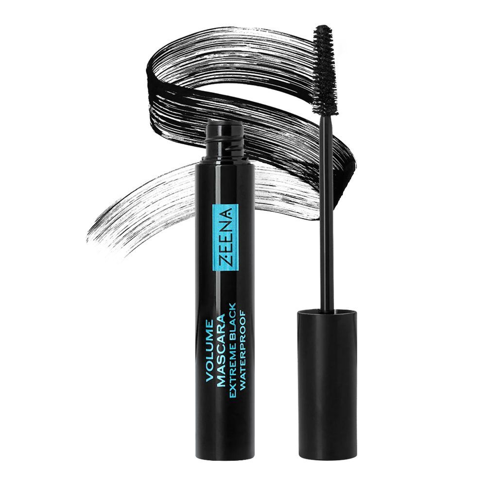 Zeena Waterproof Volume Mascara, Extreme Black 010 - Front View