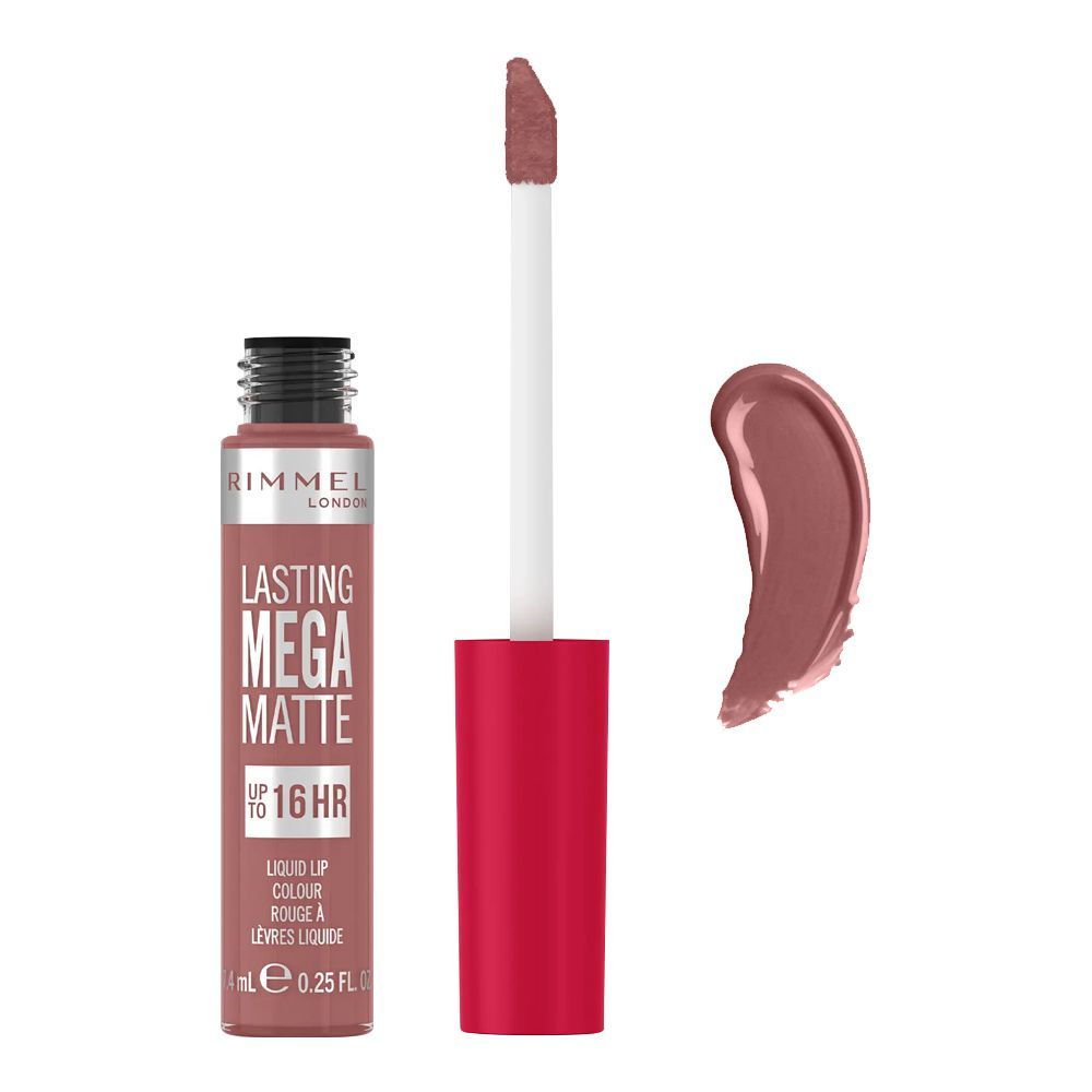 Rimmel Lasting Mega Matte Up To 16HR Liquid Lip Color, 200 Pink Blink - Front View