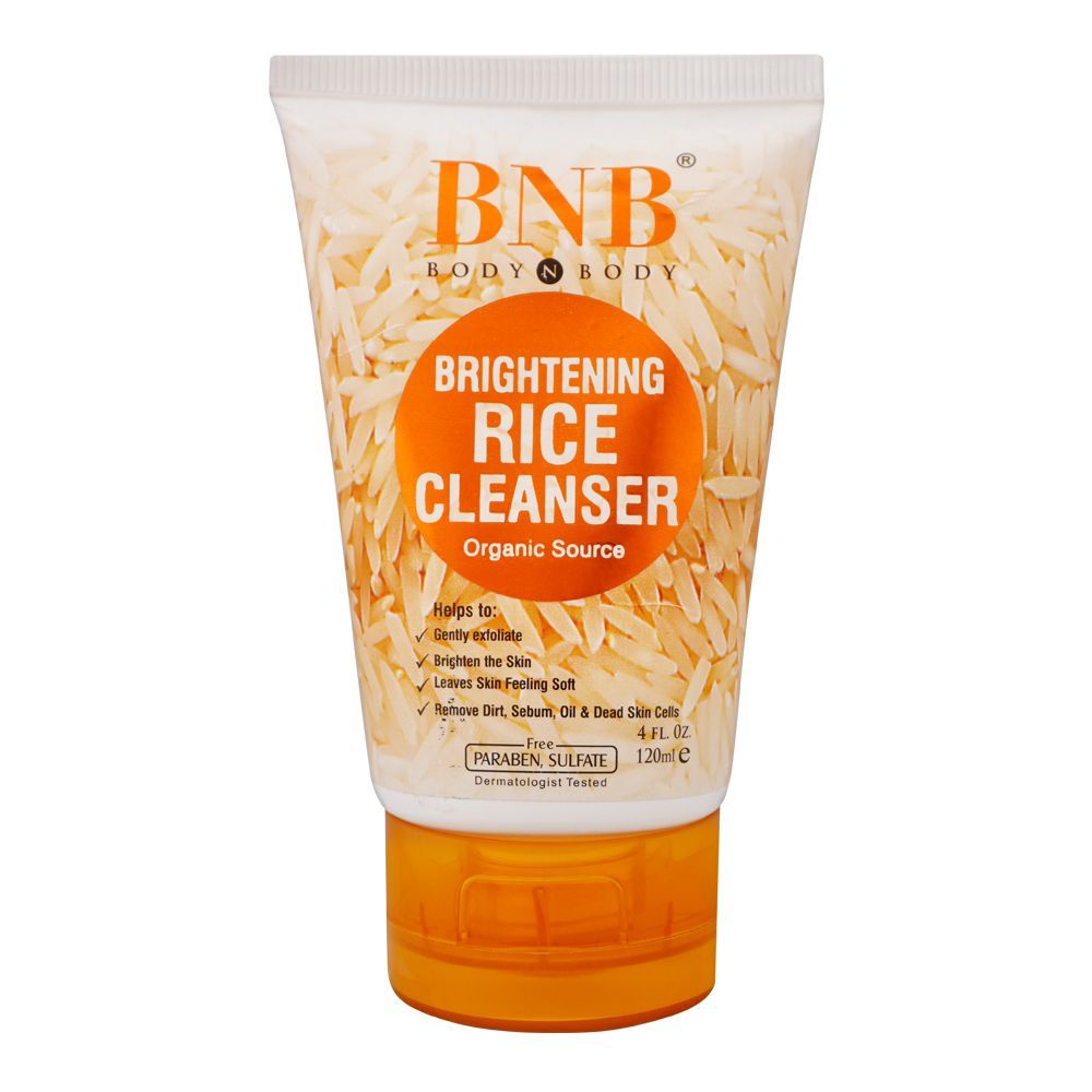 BNB Organic Source Brightening Rice Cleanser, Paraben and Sulfate Free, Dermatologist-Tested, 120ml - Front View