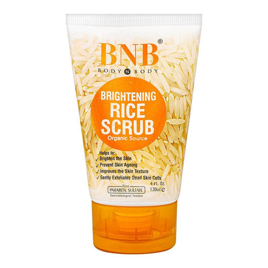 BNB Organic Source Brightening Rice Scrub, Paraben and Sulfate Free, Dermatologist-Tested, 120ml - Front View