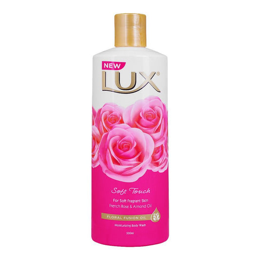 Lux Soft Touch Moisturizing Body Wash With French Rose & Almond Oil, 500ml - Front View