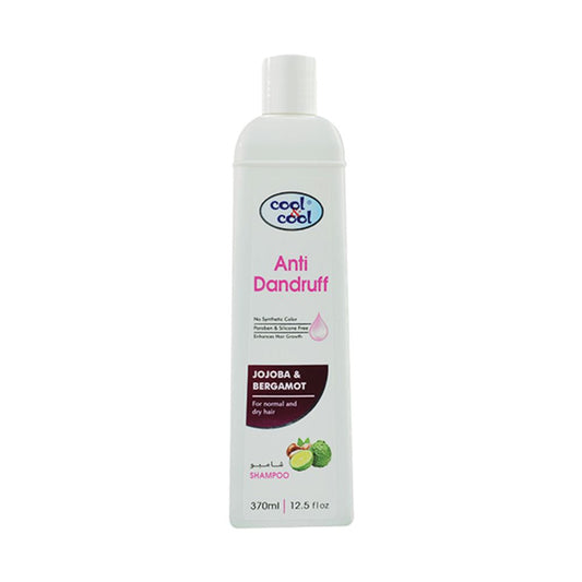 Cool & Cool Jojoba & Bergamot Anti Dandruff Shampoo, Paraben & Silicone Free, 370ml - Front View