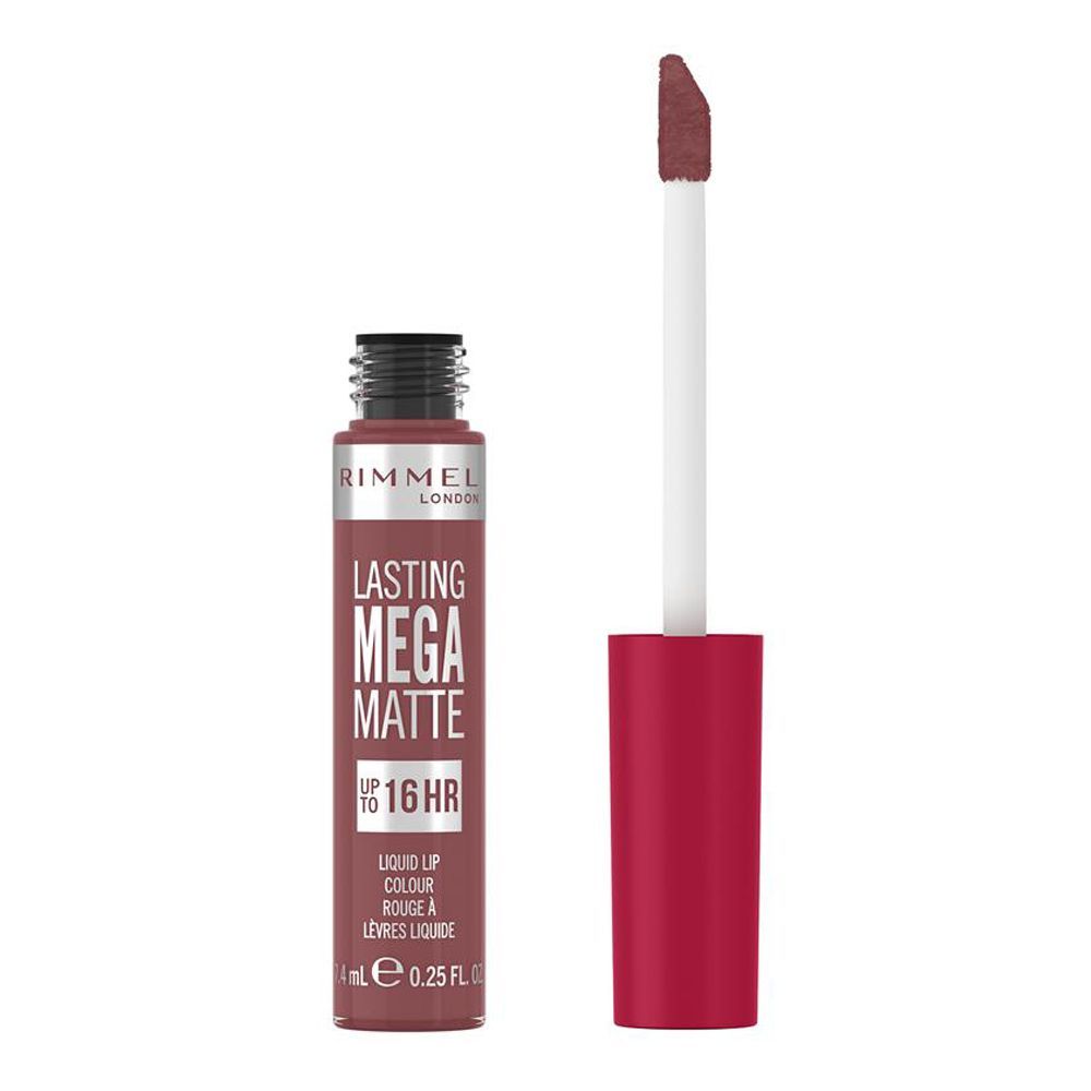Rimmel London 16 Hour Mega Matte Liquid Lipstick, 210 Rose & Shine, 7.4ml - Front View