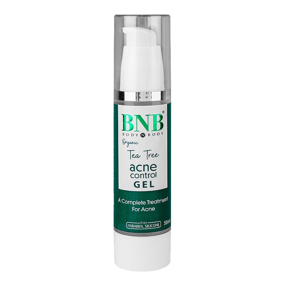 BNB Organic Tea Tree Acne Control Gel, Paraben And Silicon Free, 50ml -  Front View