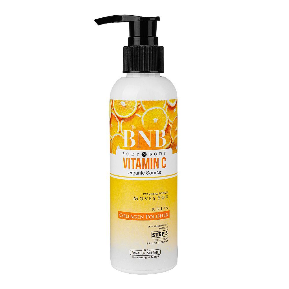 BNB Organic Source Vitamin C Collagen Polisher, Skin Brightening, 200ml - Front View