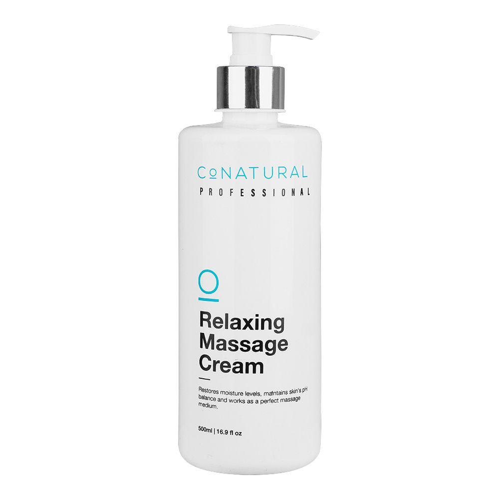 CoNatural Professional Relaxing Massage Cream, Restores moisture levels, 500ml -  Front View