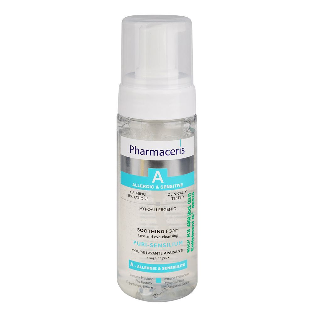 Pharmaceris Puri-Sensilium Face and Eye Cleansing Soothing Foam, For Sensitive Skin, 150ml - Front View