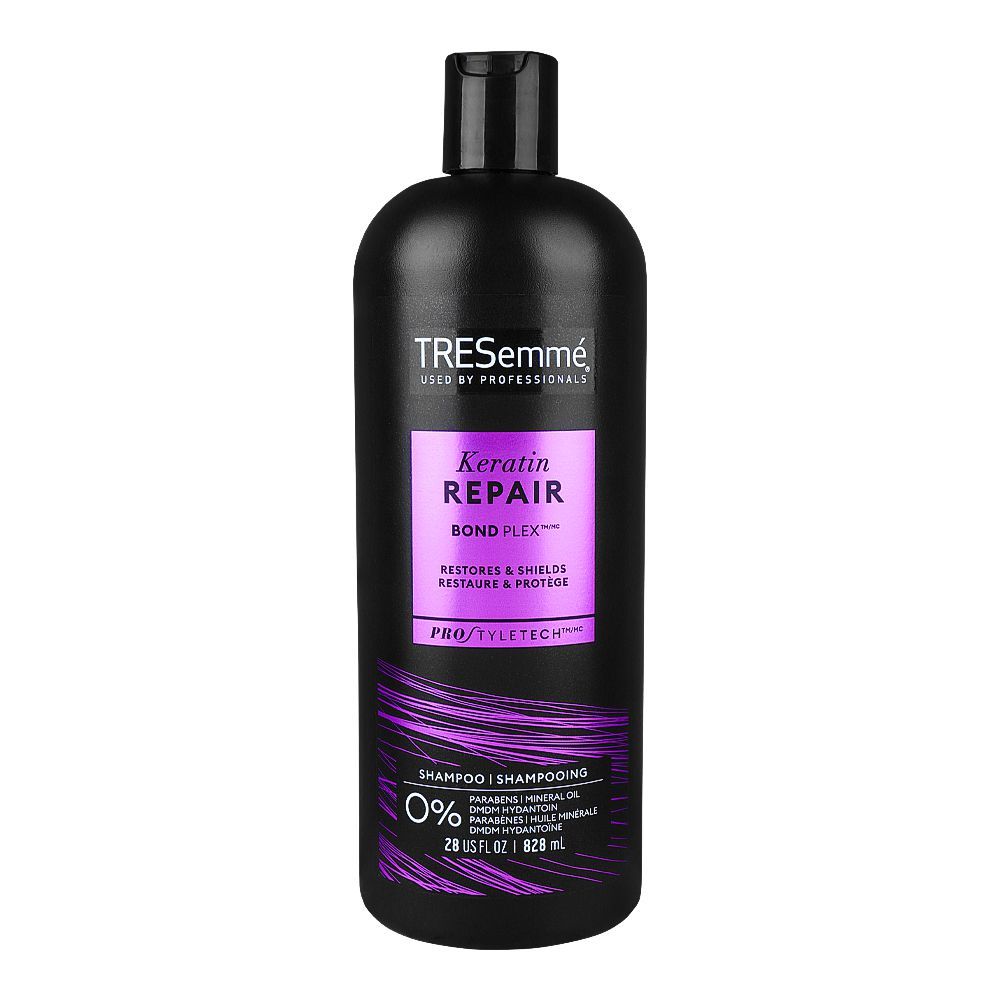 Tresemme Pro Style Tech Keratin Repair Bond Plex Shampoo, For Damaged Hair, 828ml - Front View