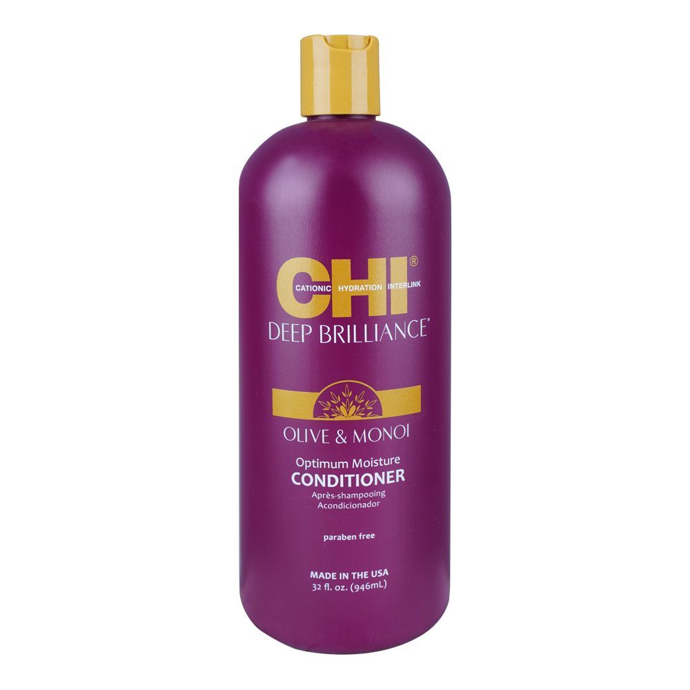 CHI Deep Brilliance Optimum Moisture Conditioner, Paraben Free, Olive & Monoi, 946ml - Front View