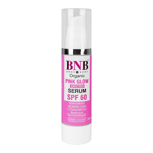 BNB Organic Pink Glow Sunscreen Serum, SPF 60, Paraben & Silicon Free, 50ml - Front View