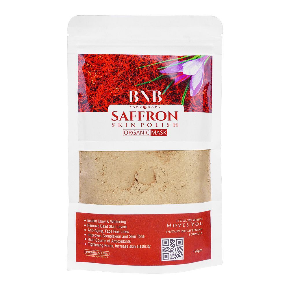 BNB Saffron Skin Polish Organic Mask, Paraben & Sulphate Free, 120g - Front View
