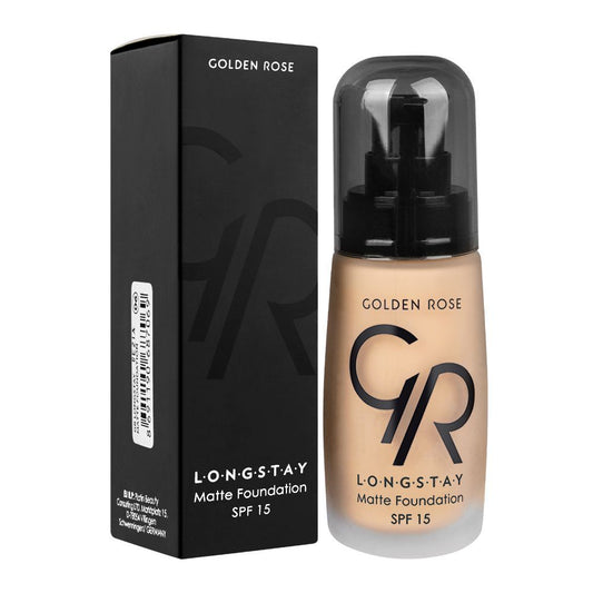 Golden Rose Long Stay Matte Foundation, Oil-Free, SPF-15, 06, 32ml - Front View