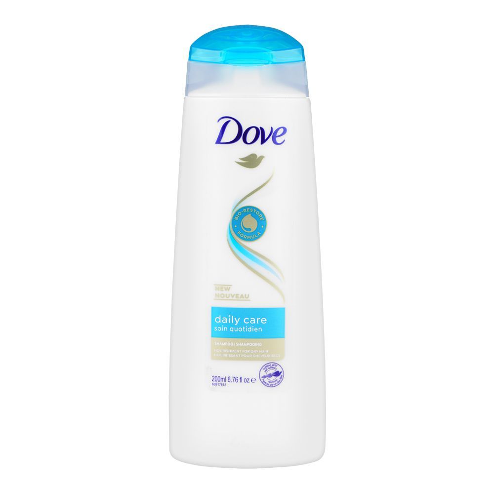 Dove Daily Care Shampoo, For Dry Hair, 200ml - Front View