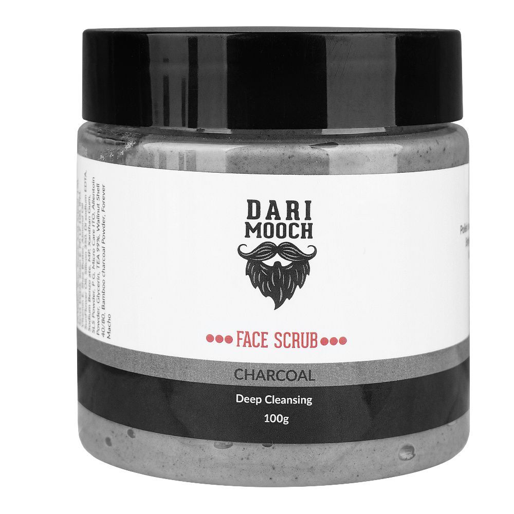Dari Mooch Charcoal Face Scrub, Deep Cleansing, 100g - Front View