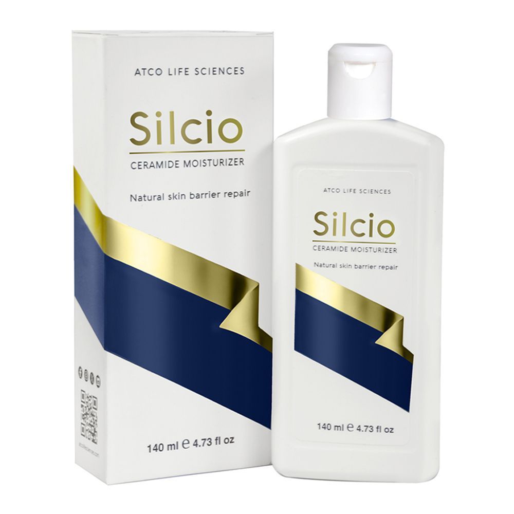 Atco Life Sciences Silcio Ceramide Moisturizer, Natural Skin Barrier Repair, 140ml -  Front View