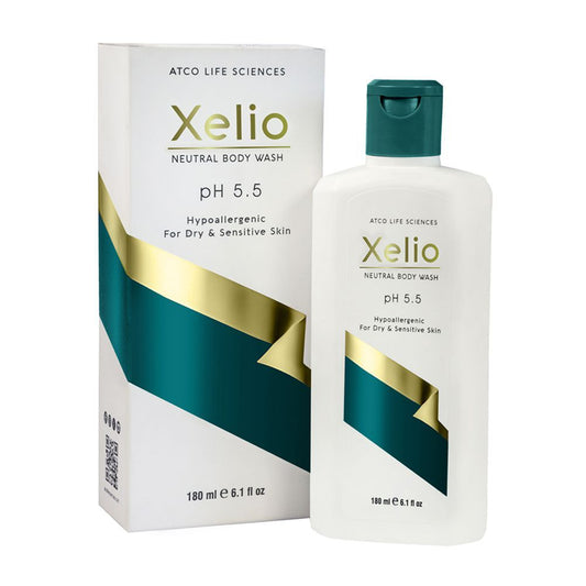 Atco Life Sciences Xelio Neutral Body Wash, Hypoallergenic For Dry & Sensitive Skin, 180ml - Front View