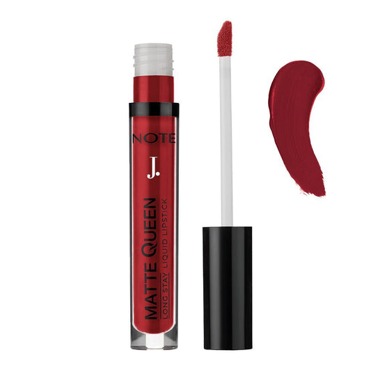 J. Note Matte Queen Long Stay Liquid Lipstick, 4ml, 15 Majestic Red - Front View