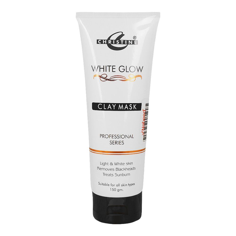 Christine White Glow Clay Mask, Removes Blackheads, Treat Sunburn, For All Skin Types, 150g - Front View