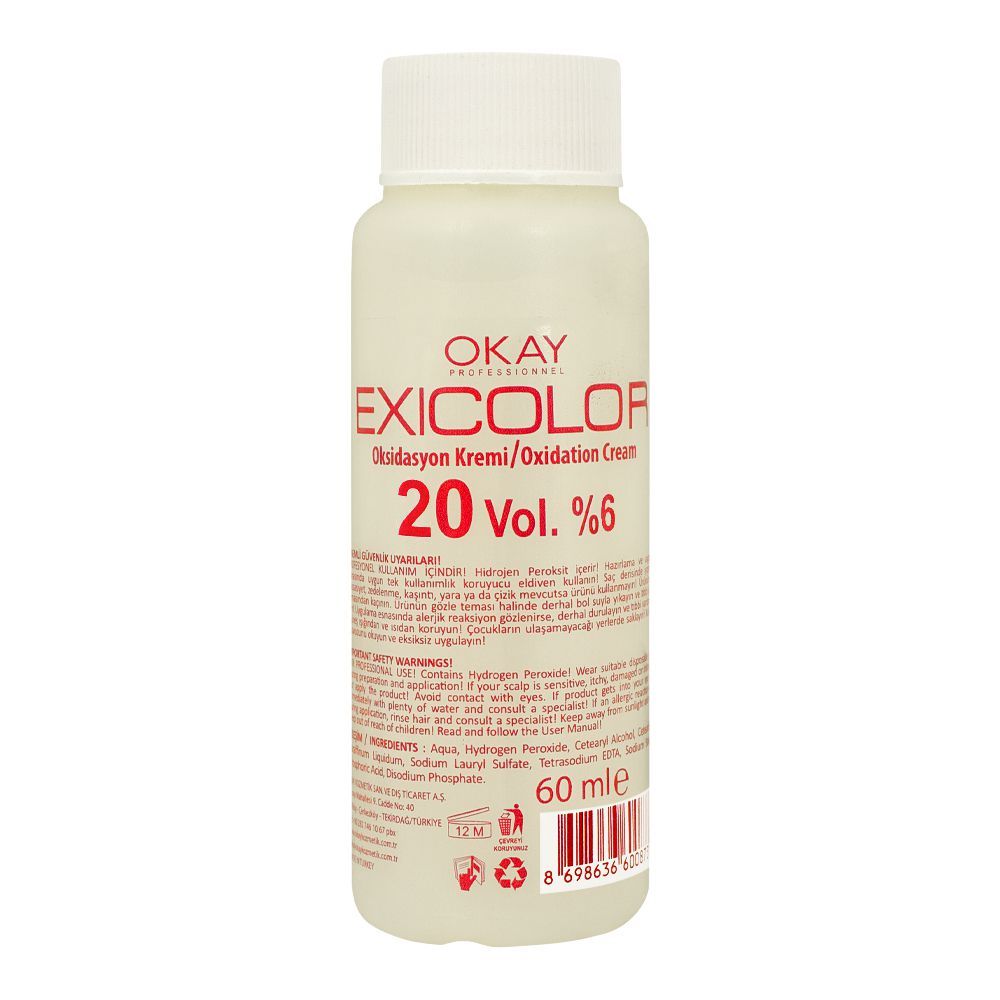 Buy Okay Professionel Exicolor Oxidation Cream, 20 Vol. 6%, Exi ...