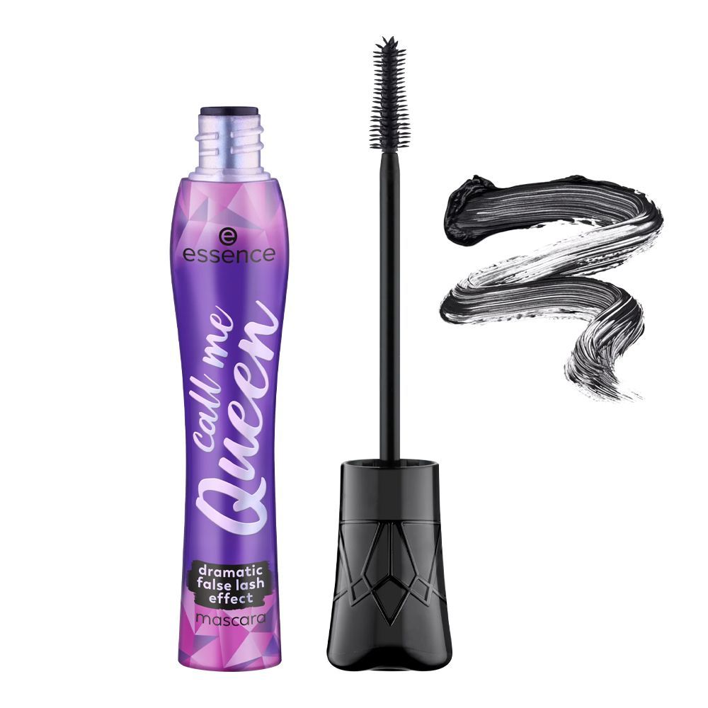 Essence Call Me Queen Dramatic False Lash Effect Mascara, Vegan & Cruelty Free, Black, 11.5 ml - Front View