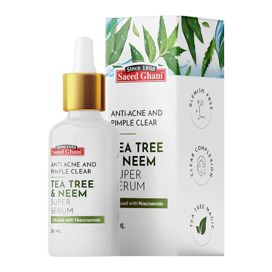 Saeed Ghani Anti-Acne And Pimple Clear Tea Tree & Neem Super Serum, 30ml - Front View