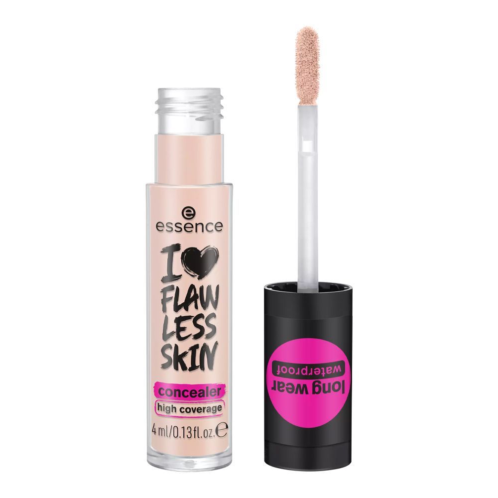 Essence I Love Flawless Skin Long Wear Concealer, Long Wear, Waterproof, High Coverage, 4ml, 20 Dark Porcelain - Front View