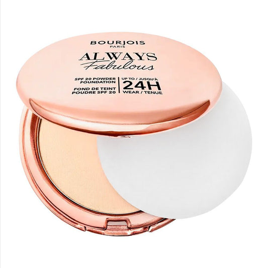 Bourjois Always Fabulous Powder Foundation, SPF 20, 24 Hours Lasting, 115 Golden Ivory - Front View