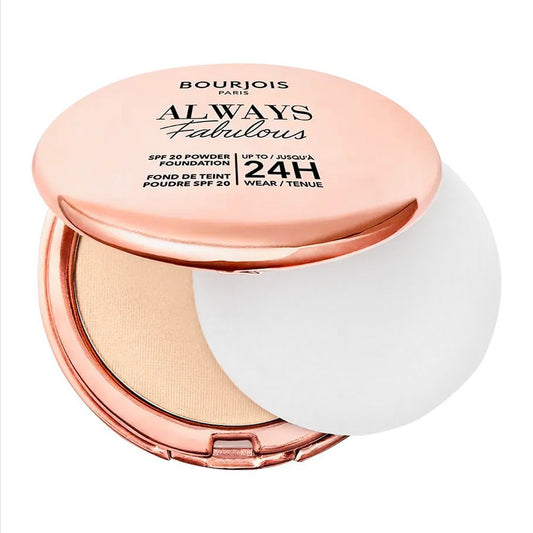 Bourjois Always Fabulous Powder Foundation, SPF 20, 24 Hours Lasting, 210 Vanilla - Front View