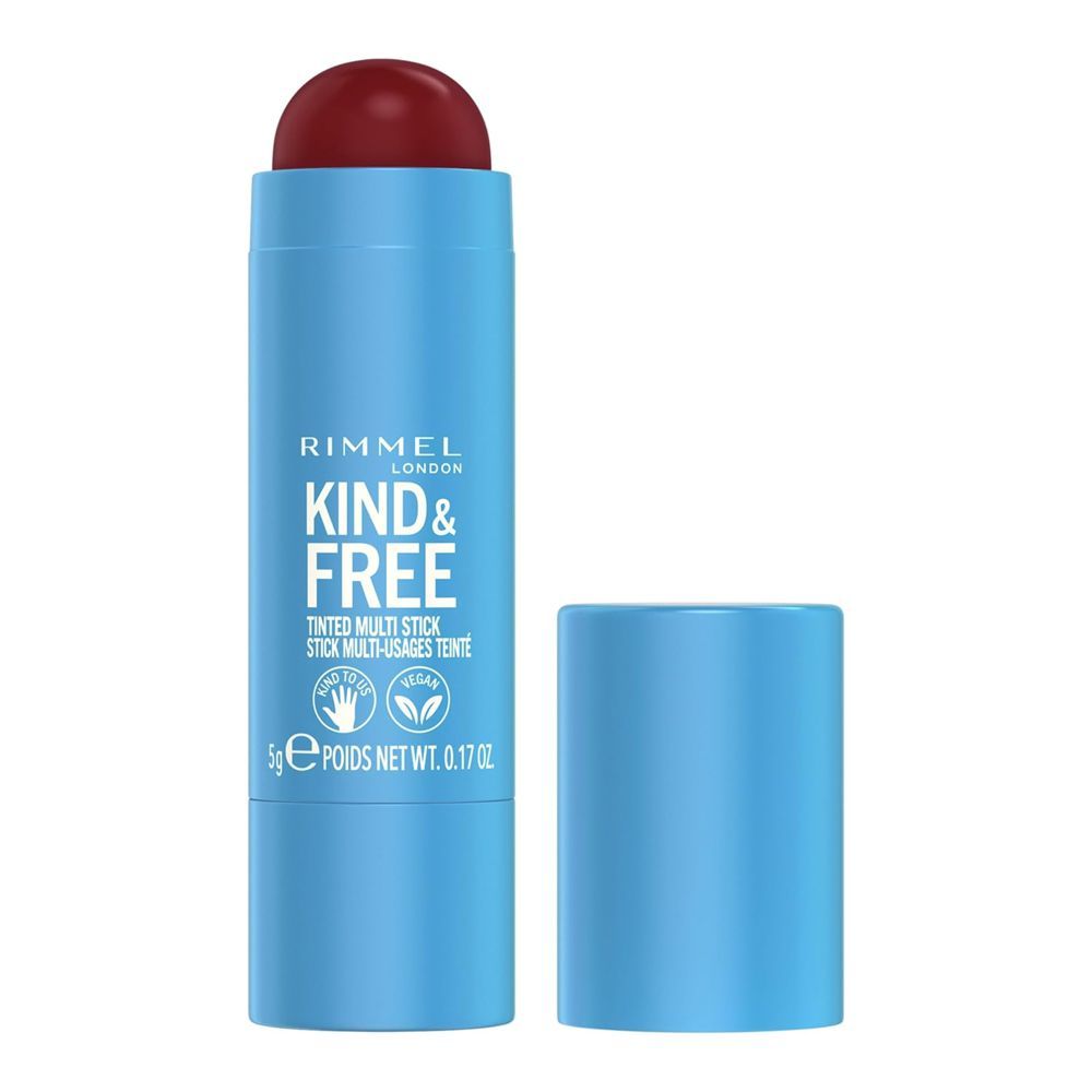 Rimmel Kind & Free Tinted Multi Stick, For Cheeks and Lips, Hydrating, Vegan, 5g, 005 Berry Sweet - Front View