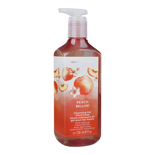 Bath & Body Works Peach Bellini Cleansing Gel Hand Soap With Natural Essential Oils, 236ml - Front View