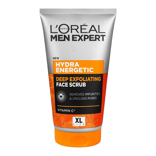 Loreal Men Expert Hydra Energetic Deep Exfoliating Face Scrub, Vitamin C, Xl Size, 150ml - Front View