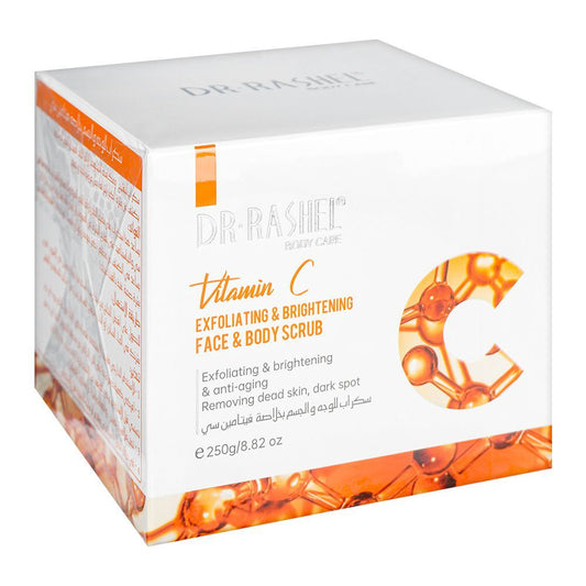 Dr.Rashel Vitamin C Exfoliating & Brightening Face & Body Scrub, Removes Dead Skin & Dark Spots, 250ml - Front View