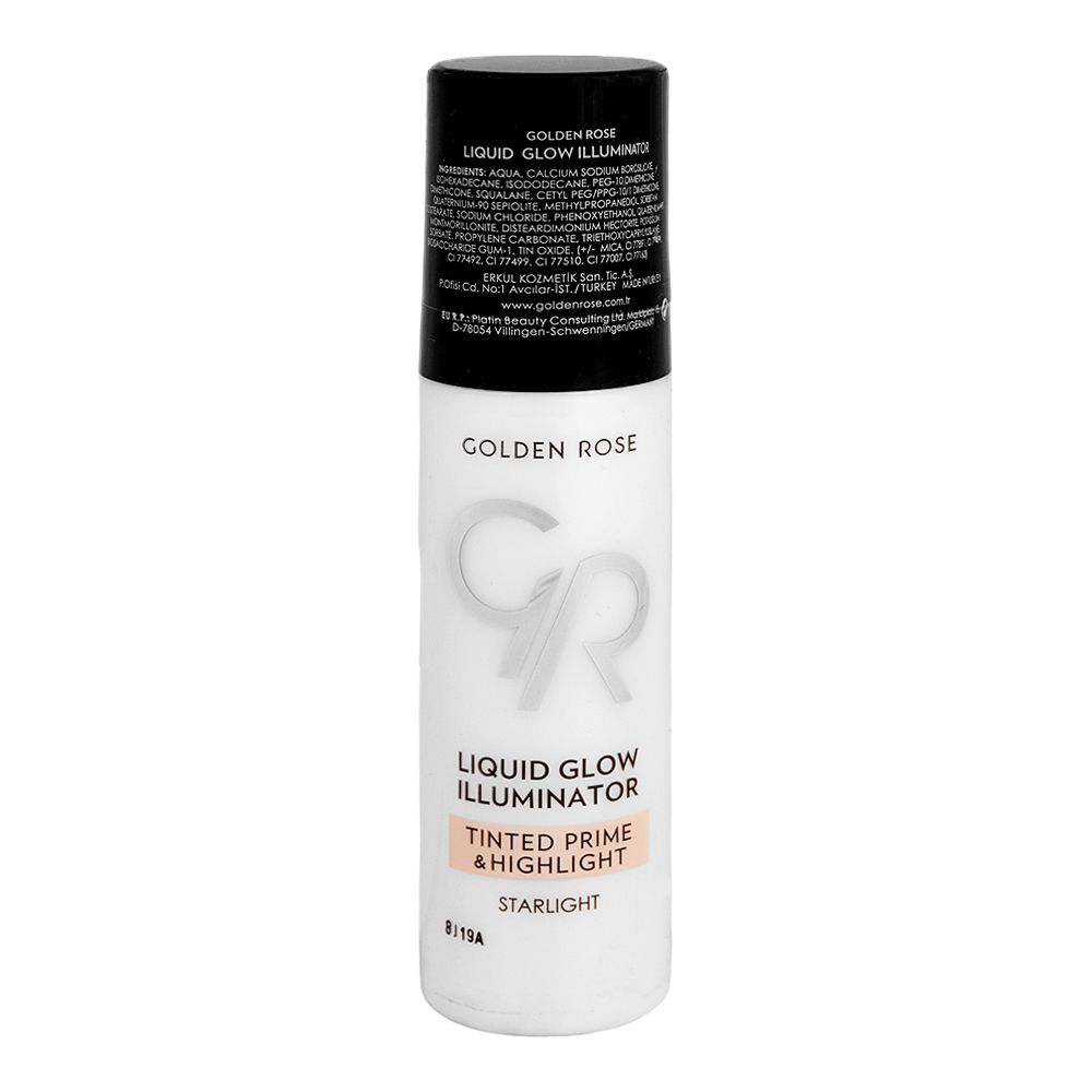 Golden Rose Liquid Glow Illuminator, Starlight Tinted Primer & Highlighter, 30ml - Front View
