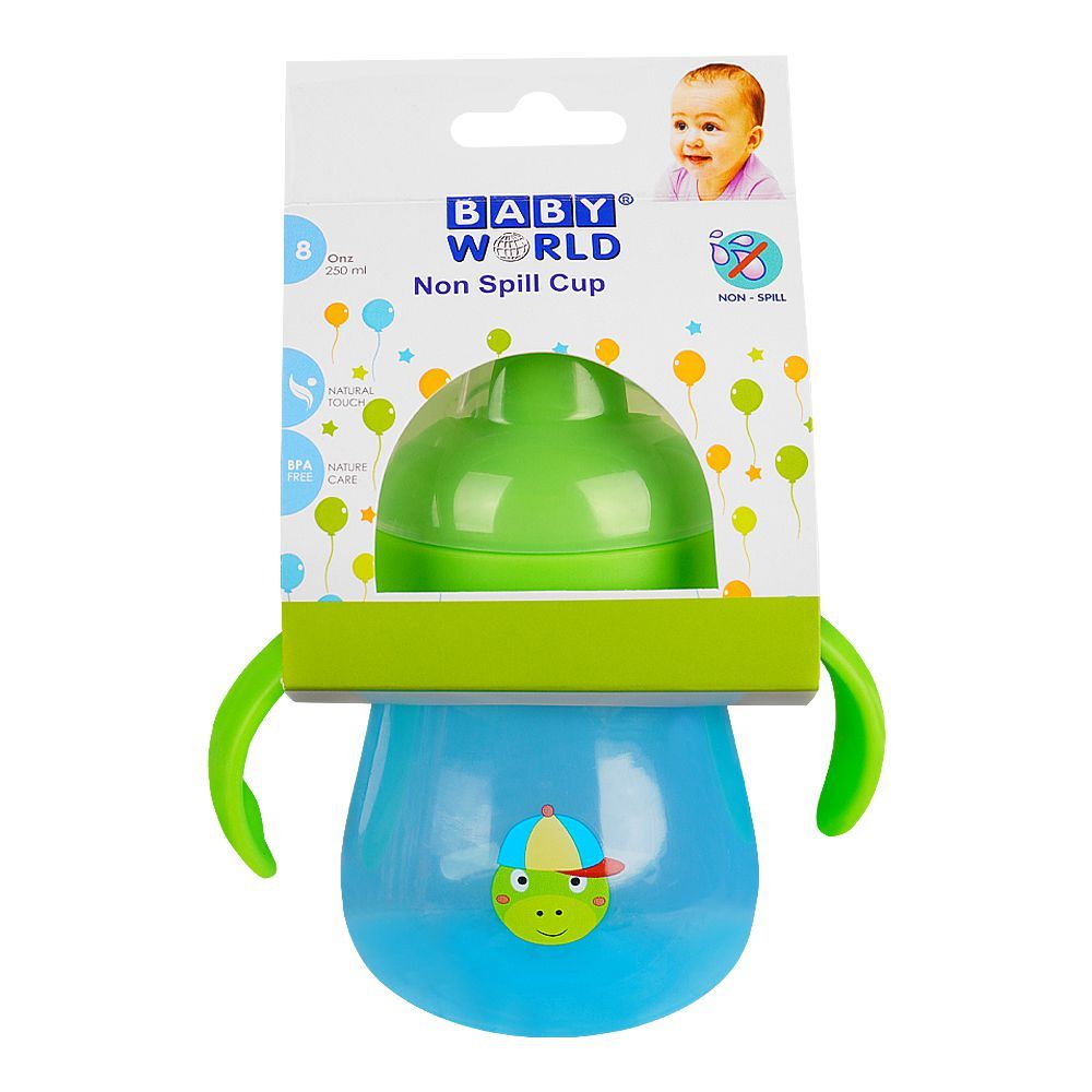Baby World Non Spill Cup, 250ml, Green, BW4041 - Front View