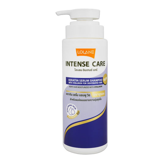 Lolane Intense Care Keratin Serum Shampoo With Hyaluronic Acid For Dehydrated Hair, 400ml - Front View