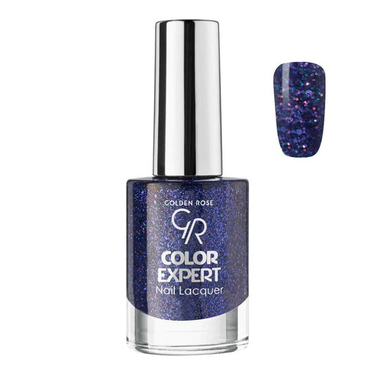 Golden Rose Color Expert Glitter Nail Polish/Lacquer, 611 - Front View