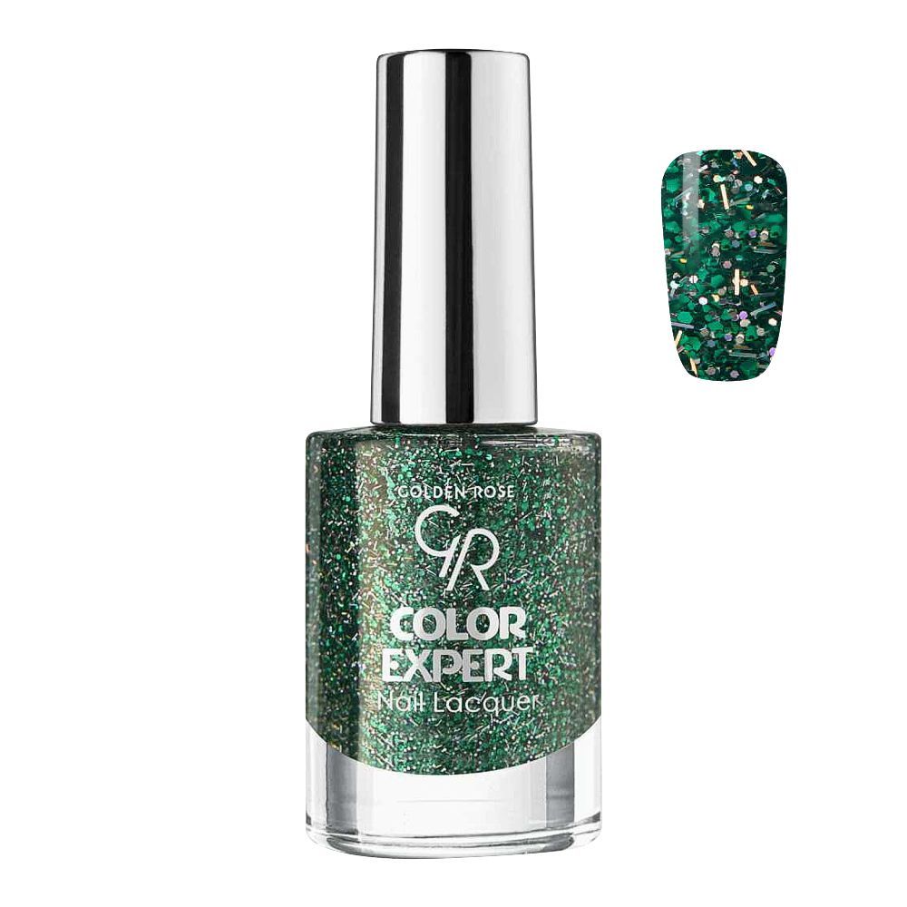 Golden Rose Color Expert Glitter Nail Polish/Lacquer, 610 - Front View