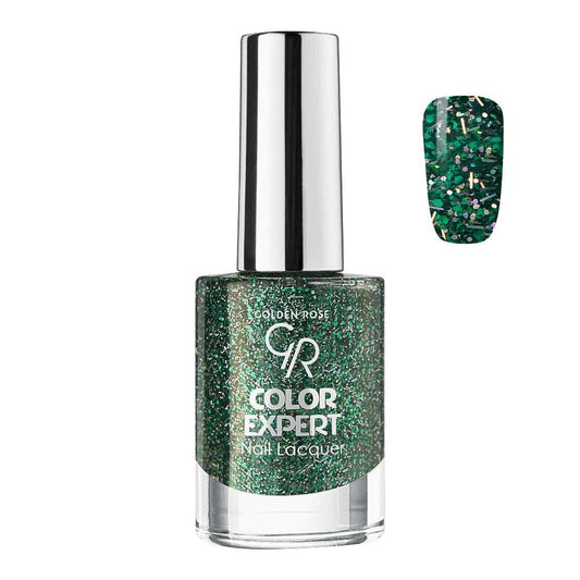 Golden Rose Color Expert Glitter Nail Polish/Lacquer, 610 - Front View