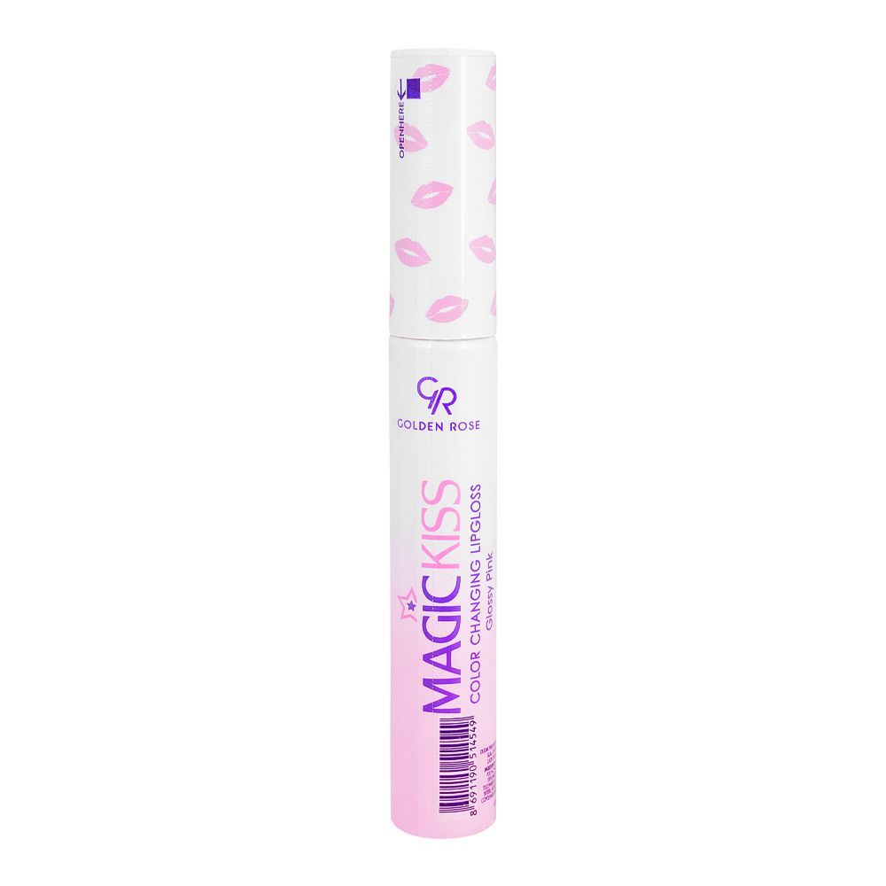 Golden Rose Magic Kiss Color Changing Lip gloss, Glossy Pink - Front View