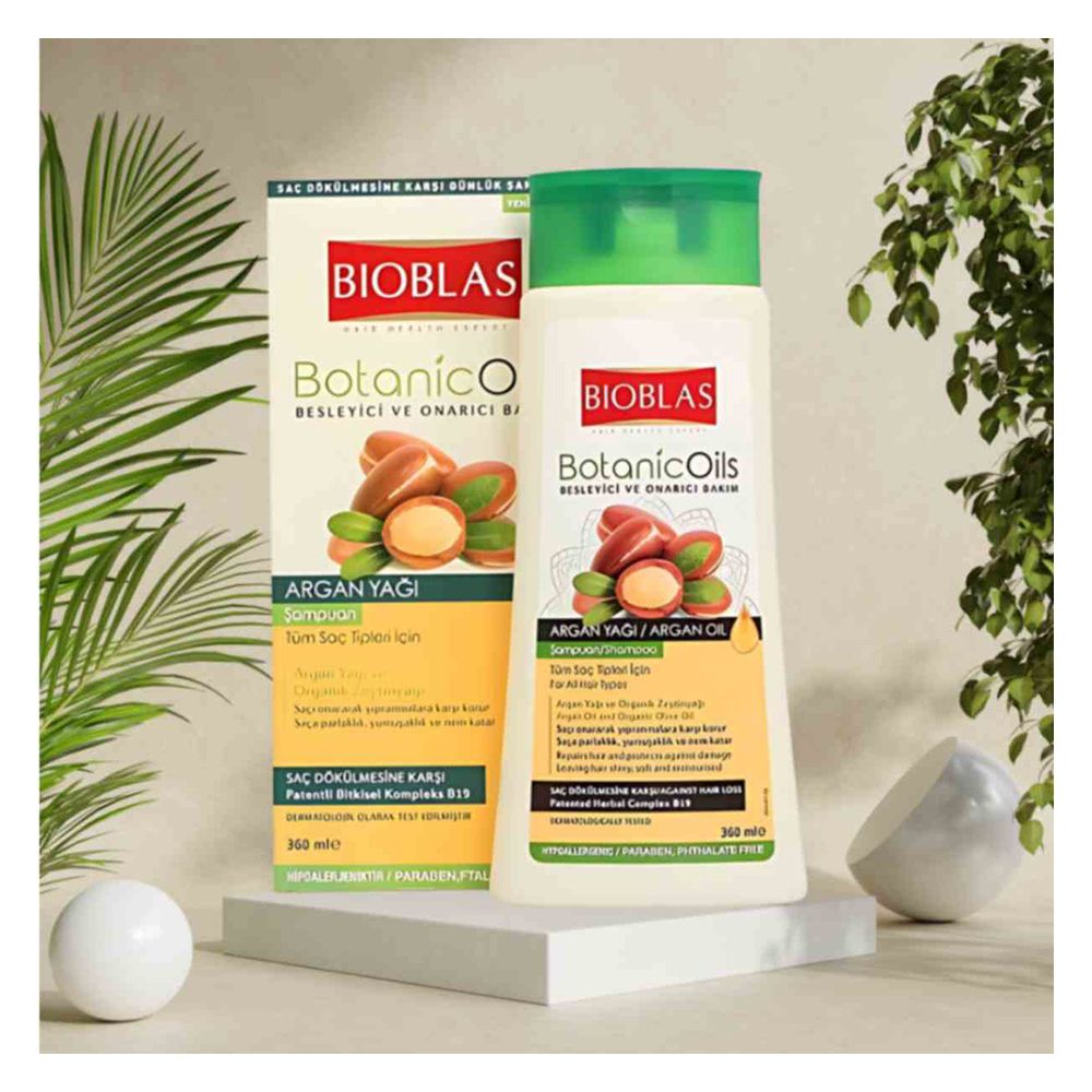 Bioblas Botanic Oils Nourishing And Repairing Care Shampoo, Repaor Damaged Hair, Paraben Free, All Hair Types, 360ml - Front View