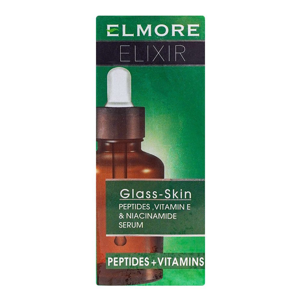 Elmore Elixir Peptides Vitamin E & Niacinamide Glass Skin Serum, 30ml - Front View