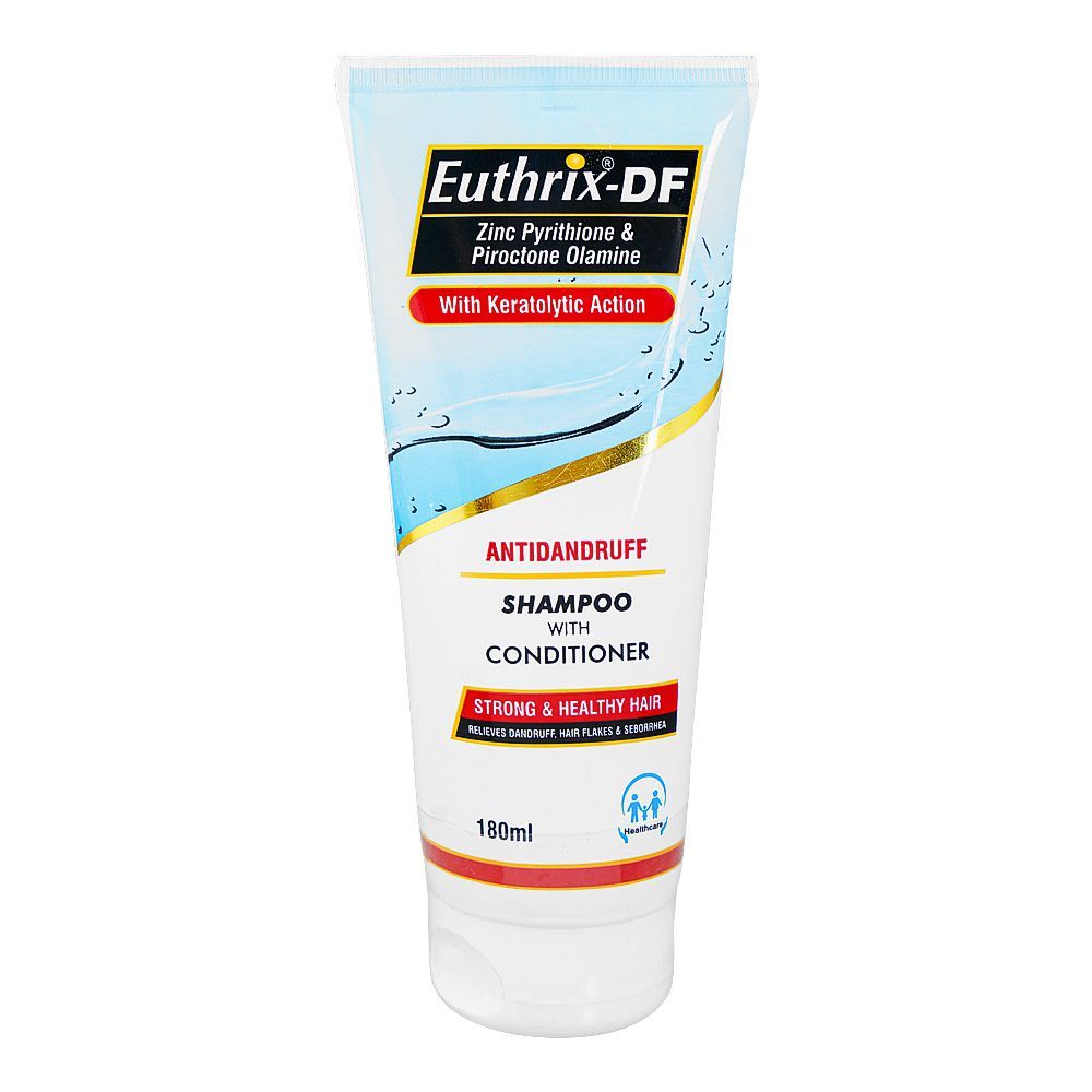 Euthrix-DF Anti Dandruff Shampoo with Conditioner, For Strong Hair, 180ml - Front View