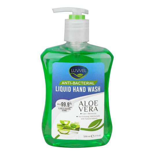 Luvvel Aloe Vera Anti-Bacterial Liquid Hand Wash, 500ml - Front View
