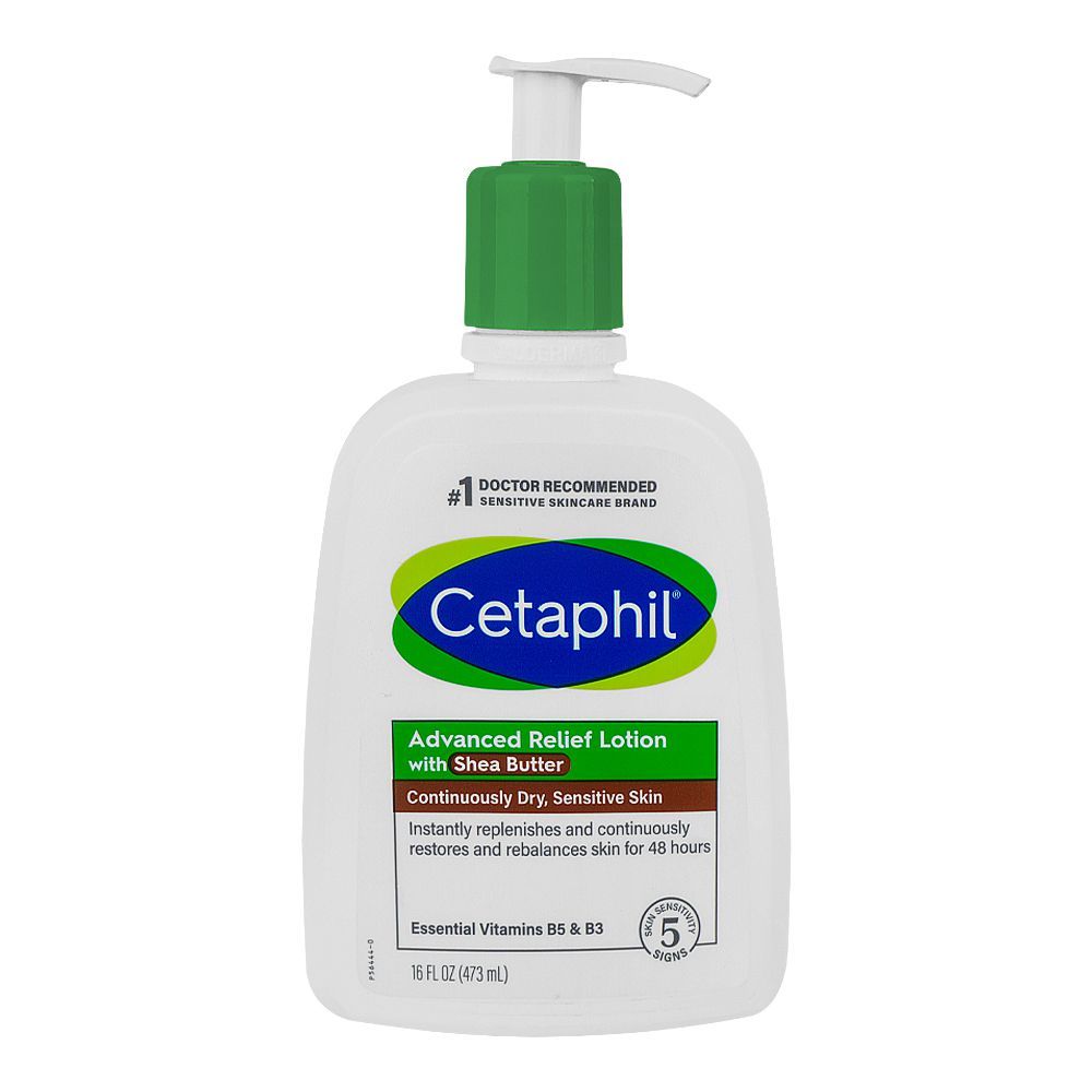 Cetaphil Advanced Relief Lotion With Shea Butter, Vitamins B5 and B3, For Sensitive Skin, 473ml -  Front View